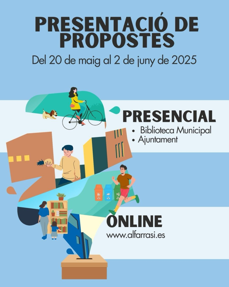 Imatge pels mitjans: Alfarrasí obri el termini per a presentar propostes als Pressupostos Participatius 2026